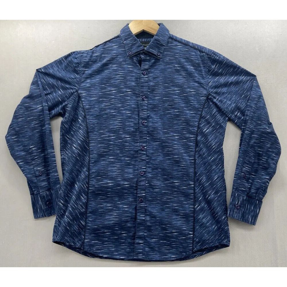 INC International Concepts Button Shirt Mens XL Blue Geometric Casual‎ Dress